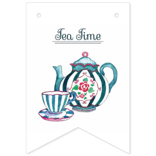 Bunting van de Zwassstaartpartij - Tea Party Vlaggetjes (Eerste vlag)