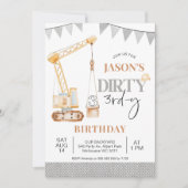 Bunting Yellow Construction Dirty 3rd-y Verjaardag Kaart (Voorkant)