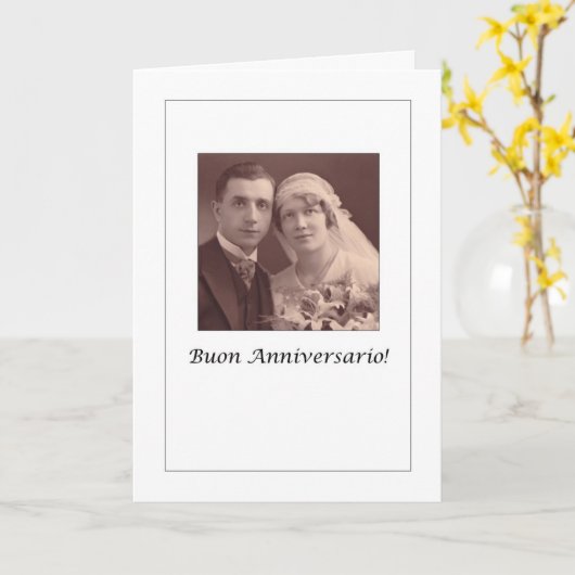 Buon Anniversario - Gelukkig Jubileum in Italiano Kaart (Gele Bloem)