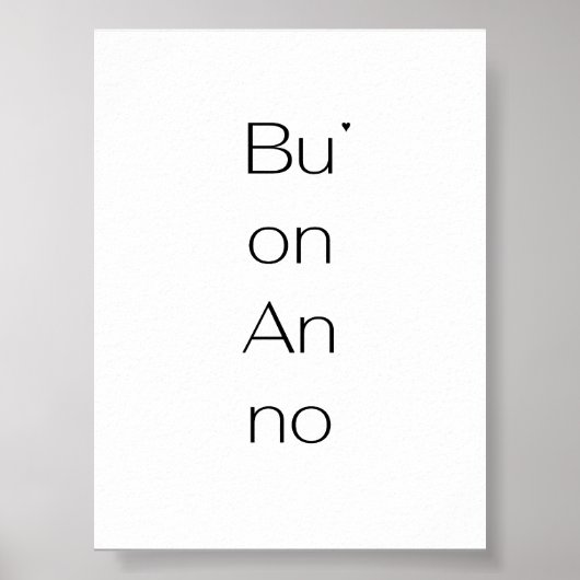 Buon Anno - minimalistic typography poster (Voorkant)