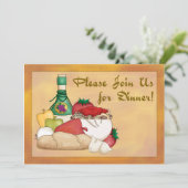 Buon Appetito Italiaans eten Wijndiner Uitnodiging (Staand voorkant)