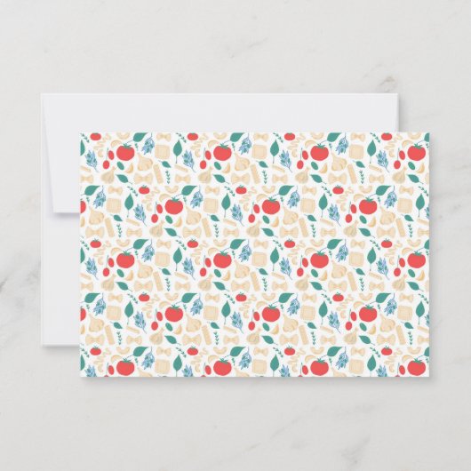 Buon Appetito Kleurrijke Pasta Verjaardag Statione Bedankkaart (Achterkant)