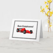 Buon Compleanno auto da corsa Kaart (Gele Bloem)