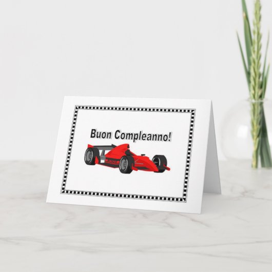 Buon Compleanno auto da corsa Kaart (Voorkant)