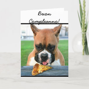 Buon Compleanno boxerhond wenskaart Kaart