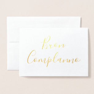 Buon Compleanno Calligraphy Gold Foil Kaart