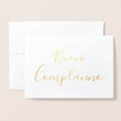 Buon Compleanno Calligraphy Gold Foil Kaart (Voorkant met envelop)