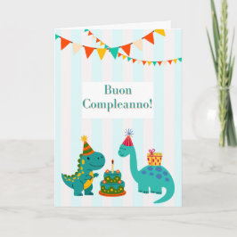 Buon Compleanno Cartolina Dinosauro Italian  Kaart