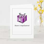 Buon Compleanno - Gelukkige Verjaardag in het Kaart (Gele Bloem)