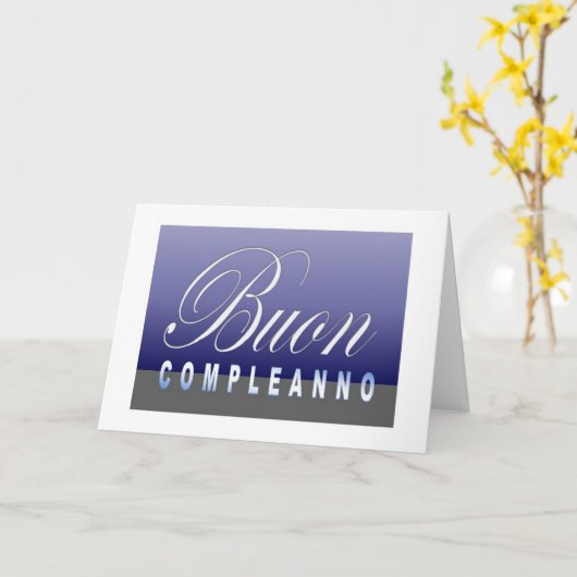 Buon Compleanno - Gelukkige Verjaardag in het Kaart (Gele Bloem)