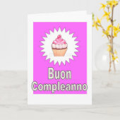 Buon Compleanno - Gelukkige Verjaardag in het Kaart (Gele Bloem)