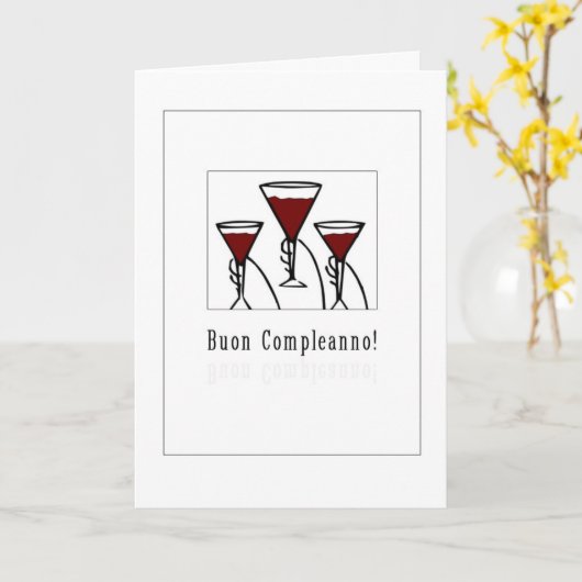 Buon Compleanno - Gelukkige Verjaardag in het Kaart (Gele Bloem)