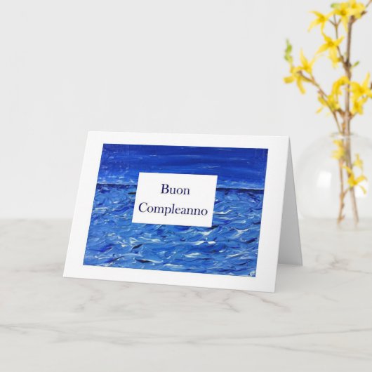 Buon Compleanno - Gelukkige Verjaardag in het Kaart (Gele Bloem)