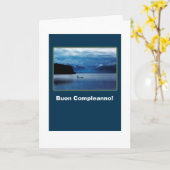 Buon Compleanno - Gelukkige Verjaardag in het Kaart (Gele Bloem)