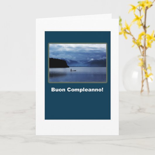 Buon Compleanno - Gelukkige Verjaardag in het Kaart (Gele Bloem)