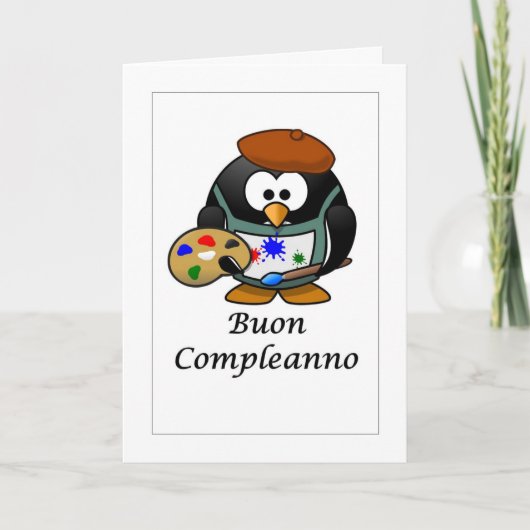 Buon Compleanno - Happy Birthday in Italiaanse Kaa Bedankkaart (Voorkant)