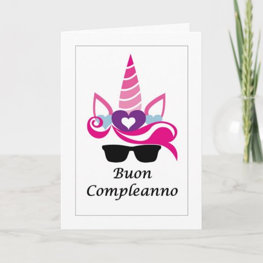 Buon Compleanno - Happy Birthday in Italian Card Bedankkaart (Voorkant)