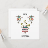 Buon Compleanno | Happy Birthday Kaart (Voorkant / Achterkant in situ)