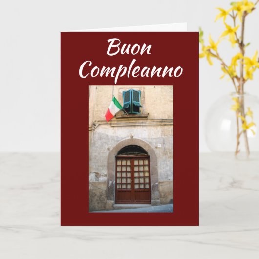 "BUON COMPLEANNO" ****ITALIAANS**** BIRTHDAAG KAART (Gele Bloem)