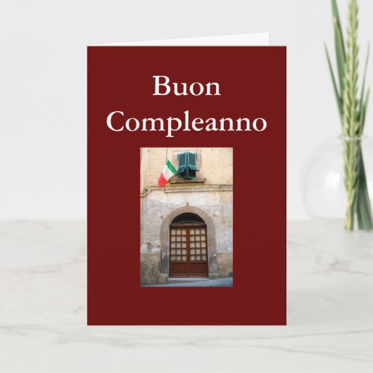 "BUON COMPLEANNO" ITALIAANSE BIRTHDAAG KAART (Voorkant)