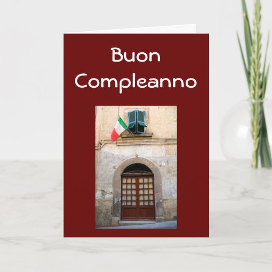 "BUON COMPLEANNO" ITALIAANSE BIRTHDAAG KAART (Voorkant)