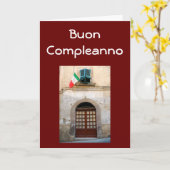 "BUON COMPLEANNO" ITALIAANSE BIRTHDAAG KAART (Gele Bloem)