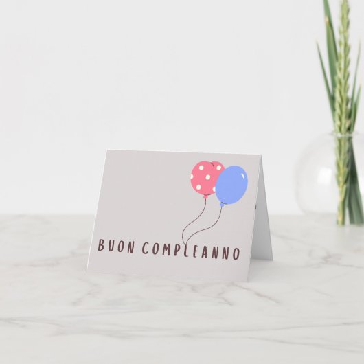 Buon Compleanno Italiaanse verjaardag Kaart (Voorkant)