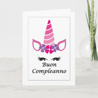 Buon Compleanno Unicorn - Italiaanse Kaart