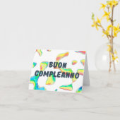 Buon complementanno, Italiaans gefeliciteerd jaar Kaart (Gele Bloem)