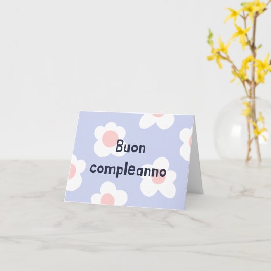 Buon complementanno, Italiaans gefeliciteerd jaar Kaart (Gele Bloem)