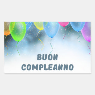 Buon complementanno, Italiaans gefeliciteerd jaar Rechthoekige Sticker