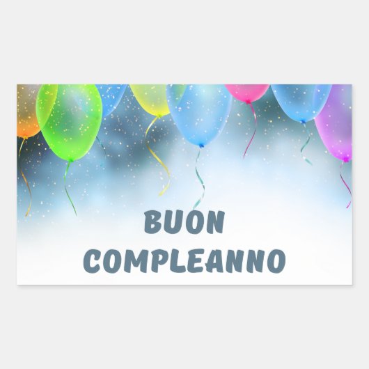 Buon complementanno, Italiaans gefeliciteerd jaar Rechthoekige Sticker (Voorkant)