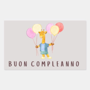 Buon complementanno, Italiaans gefeliciteerd jaar Rechthoekige Sticker