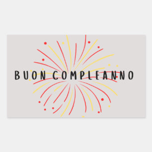 Buon complementanno, Italiaans gefeliciteerd jaar Rechthoekige Sticker