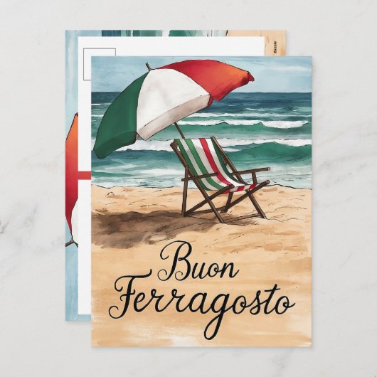 Buon Ferragosto Italiaanse feestdag Feestdagenkaart (Voorkant / Achterkant)