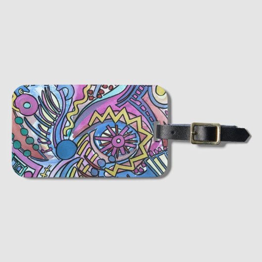 Buon Giorno-Hand Abstracte geometrische kunst Bagagelabel (Voorkant (horizontaal))