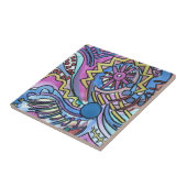 Buon Giorno-Hand Abstracte geometrische kunst Tegeltje (Zijkant)