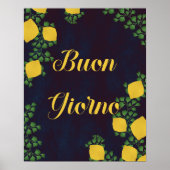 Buon Giorno Lemon Floral Poster – Italiaans geïnsp (Voorkant)