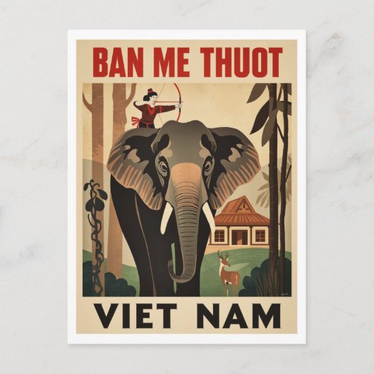 Buon Ma Thuot Elephant Viet Nam Travel Briefkaart (Voorkant)