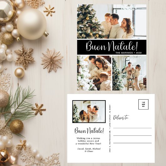 Buon Natale 4 Foto Feestdagenkaart