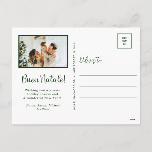 Buon Natale 4 Foto Feestdagenkaart (Achterkant)