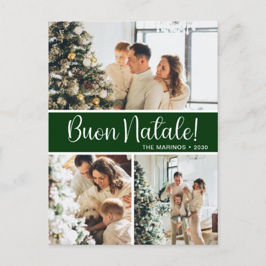 Buon Natale 4 Foto Feestdagenkaart (Voorkant)