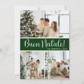 Buon Natale 4 Foto Flat Holiday Kaart (Voorkant)