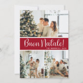 Buon Natale 4 Photo Flat Holiday Card Feestdagenkaart (Voorkant)