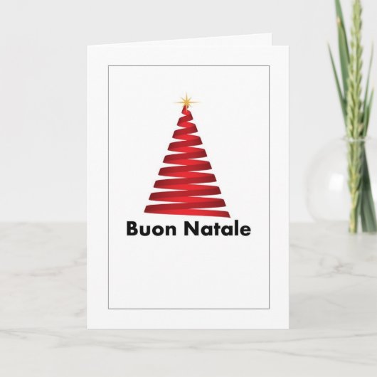 Buon Natale Albero Italiaans Wenskaart Bedankkaart (Voorkant)