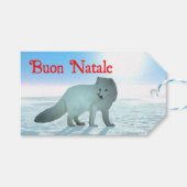 Buon Natale - Arctic Fox Cadeaulabel (Voorkant (Horizontaal))