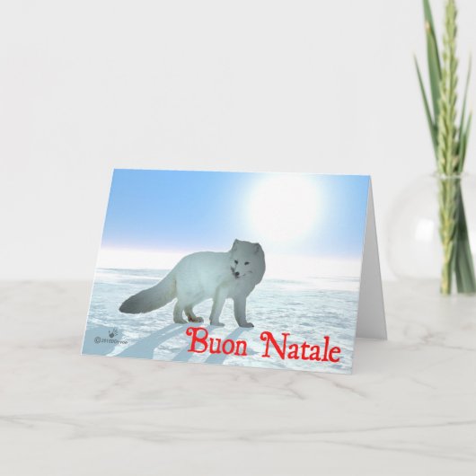 Buon Natale - Arctic Fox Feestdagen Kaart (Voorkant)