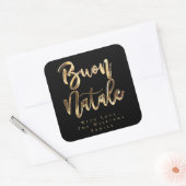 Buon Natale Black en Gold Chic Italy Kerstmis Vierkante Sticker (Envelop)