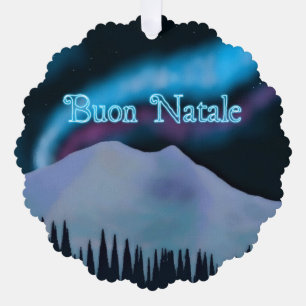 Buon Natale - Blue Aurora Ornament Kaart