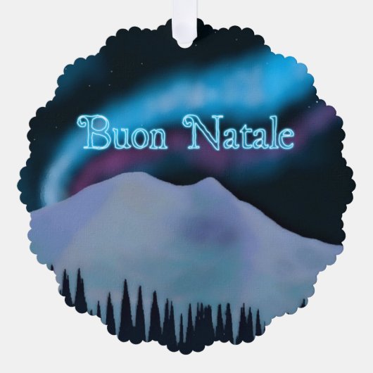 Buon Natale - Blue Aurora Ornament Kaart (Voorkant)